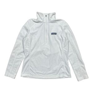 Patagonia Micro D 1/4-Zip White Fleece Sweater Womens Small